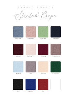 front Azazie Stretch Crepe Swatch Booklet