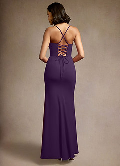 Kaya Dark Purple Lace Up Maxi Dress image5