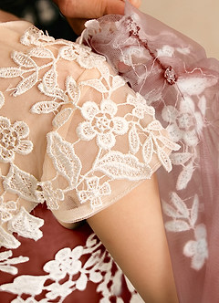 Azazie Dandelion Flower Girl Dresses Auburn Ball-Gown Lace Dress image8