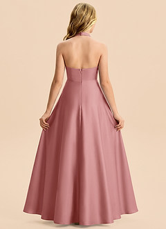 Azazie Kady Junior Dusty Rose A-Line Sweetheart Neckline Stretch Satin Dress image2
