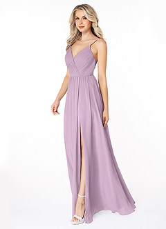 Azazie Gracie Brautjungfernkleider A-Linie Plissee Chiffon Kleid Blauregen image4