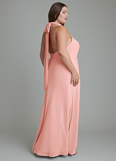 Azazie Velli Bridesmaid Dresses Rosette Mermaid High Neck Chiffon Dress image13