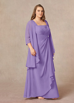 Azazie Weisz Mother of the Bride Dresses Tahiti A-Line Square Neckline Pleated Chiffon Dress image3
