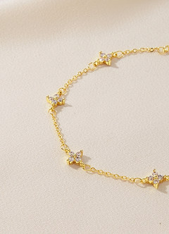 front Mini Rhinestone Clover Bracelet
