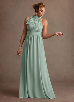 Azazie Antoinette Suknie dla Matki Panny Młodej Linia A Plisowana Szyfon Do podłogi Sukienka image1