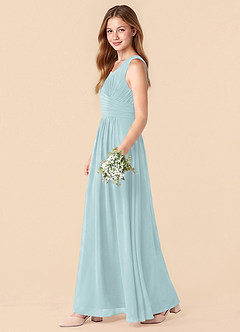 Azazie Skyla Junior Mist A-Line Pleated Chiffon Dress image6
