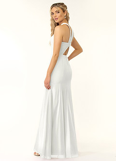 Azazie Rue Bridesmaid Dresses White A-Line Halter Chiffon Dress image4