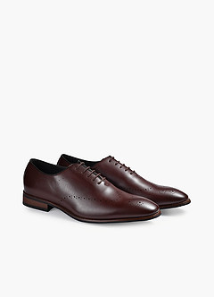 front Zapatos Oxford de cuero perforado de corte completo para hombre