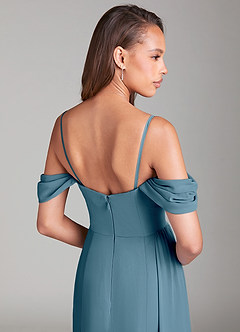 Azazie Amyra Bridesmaid Dresses Bermuda Sheath Off the Shoulder Chiffon Convertible Dress image7