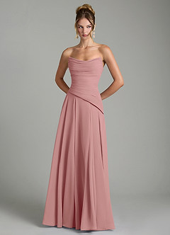 Azazie Gabriela Bridesmaid Dresses Dusty Rose A-Line Corset Chiffon Dress image7