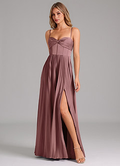 Azazie Tyla Bridesmaid Dresses Vintage Mauve A-Line Sweetheart Neckline Stretch Satin Dress image4