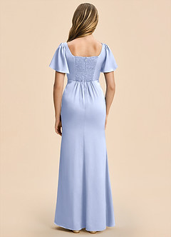 Azazie Chace Junior Ice Sheath Stretch Satin Dress image2
