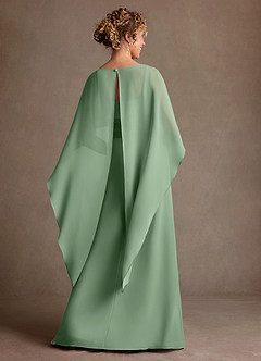 Azazie Marilla Moeder van de bruid jurken A-Lijn Jurk van Chiffon Geplooid Matcha image3