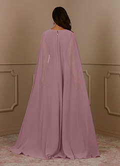 Azazie Isa Mother of the Bride Dresses Dusty Rose A-Line V-Neck Pleated Chiffon Dress image4