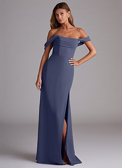 Azazie Saige Bridesmaid Dresses Stormy A-Line Off the Shoulder Chiffon Convertible Dress image4