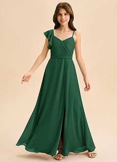 Azazie Kelsea Junior Klä av A-Line i Chiffong Rynkad image6