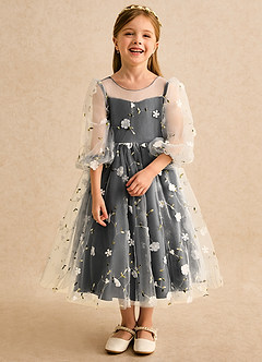 Azazie Elowen Flower Girl Klänningar Klä A-Line i Spets Älskling Halsringning image5