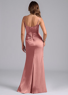 Azazie Donielle Bridesmaid Dresses Rosette Mermaid Corset Stretch Satin Dress image2