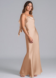 Azazie Driea Brudtärnklänningar Klä av Sjöjungfru i Stretch Satin Ena axeln Engelsk Ros image5