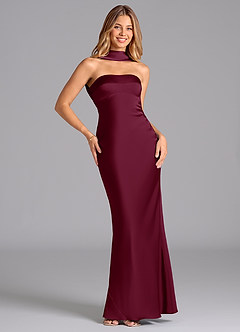 Azazie Lusinda Brudtärnklänningar Klä av Sjöjungfru i Stretch Satin Axelbandslös Mullbär image3