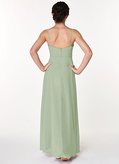 Azazie Naeem Junior Dusty Sage A-Line Ruched Chiffon Dress image2