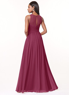 Azazie Nina Bridesmaid Dresses Mulberry A-Line Pleated Chiffon Dress image2