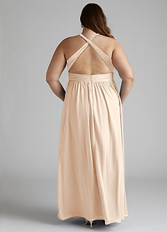 Azazie Ashia Bridesmaid Dresses White Alabaster A-Line Pleated Chiffon Dress image11