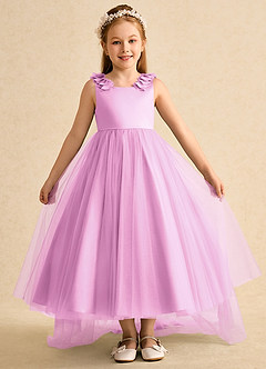 Azazie Lorita Flower Girl Dresses Candy Pink A-Line Beaded Tulle Dress image2