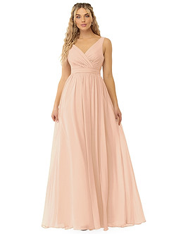 Azazie Kora Abiti da Damigella Abito A-Line in Chiffon Plissettato Rosa Inglese image1