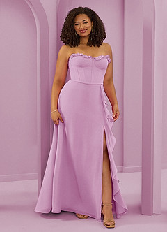 Barbie ♥ Azazie Bridesmaid Dresses Candy Pink A-Line Sweetheart Neckline Chiffon Dress image10