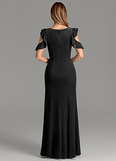Azazie Mena Bridesmaid Dresses Black Mermaid Ruched Velvet Dress image6