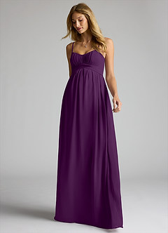 Azazie Llana Maternity Bridesmaid Dresses A-Line Chiffon Floor-Length Dress image3