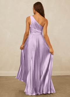 Christian Siriano Bridal for Azazie 1008 Bridesmaid Dresses Frosted Lilac A-Line One Shoulder Stretch Satin Dress image7