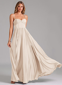 Azazie Akiko Bridesmaid Dresses White Alabaster A-Line Sweetheart Neckline Stretch Satin Dress image5