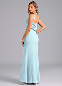 Azazie Wynni Bridesmaid Dresses Cloud Blue Mermaid Corset Chiffon Dress image5