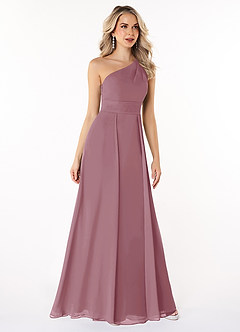 Azazie Dallas Bridesmaid Dresses Vintage Mauve A-Line One Shoulder Chiffon Dress image3