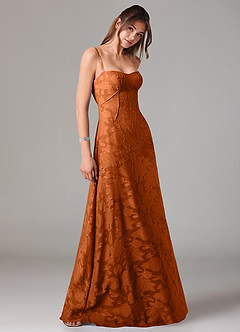 Azazie Valentine Suknie dla druhen Linia A Dekolt w kształcie serca Kwiatowe wypalenie Do ziemi Sukienka image4