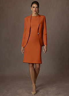 front Kennedy Laranja Queimada Vestido estruturado com elastano