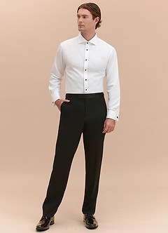 front Henry White Non-Iron 100% Cotton Stud-Front Cotton Tuxedo Shirt