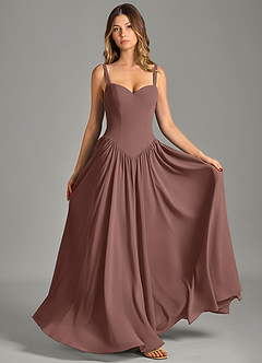 Azazie Evadina Suknie dla druhen Linia A Gorset Szyfon Do ziemi Sukienka image1