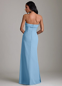 Azazie Aretha Bridesmaid Dresses Steel Blue A-Line Strapless Chiffon Dress image2