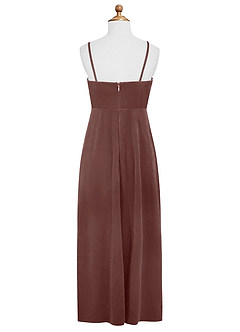Azazie Solange Junior Espresso A-Line Velvet Dress image8
