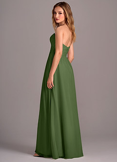 Azazie Joni Bridesmaid Dresses Olive A-Line Strapless Chiffon Convertible Dress image3