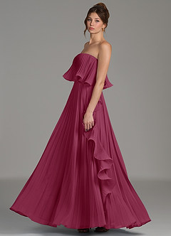 Azazie Alexia Bridesmaid Dresses Mulberry A-Line Ruched Chiffon Dress image5