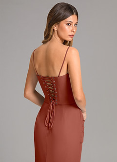 Azazie Sorrel Bridesmaid Dresses Auburn Mermaid Corset Chiffon Dress image7
