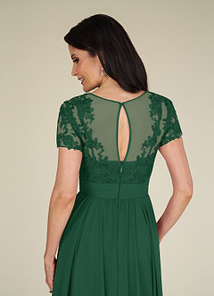 Azazie Annette Kleider für die Brautmutter A-Linie Spitze Chiffon Kleid Dunkelgrün image6