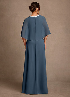 Azazie Winnifred 신부의 어머니 드레스 A라인 구슬 쉬폰 플로어 길이 드레스 image3