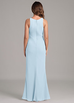 Azazie Allettie Vestidos de damas de honor Vestido de Azul Cielo de Gasa de Corte Sirena image2