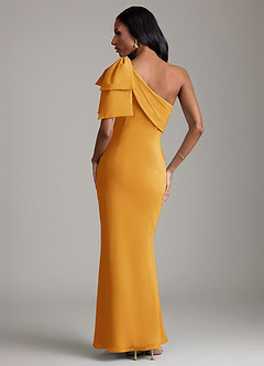 Azazie Yuanna Bridesmaid Dresses Butterscotch Mermaid One Shoulder Chiffon Dress image6