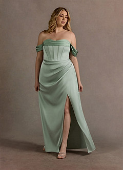 Nicole Aloe Green and Pistachio Contrast Maxi Dress image9